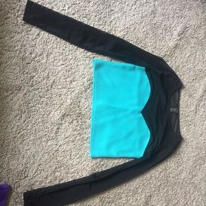 Turquoise mesh crop top from forever21